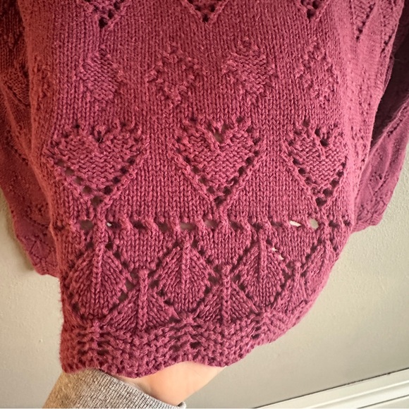 Vintage Pink Paris Sport Club Cotton Ramie Hearts Sweater - Picture 7 of 13